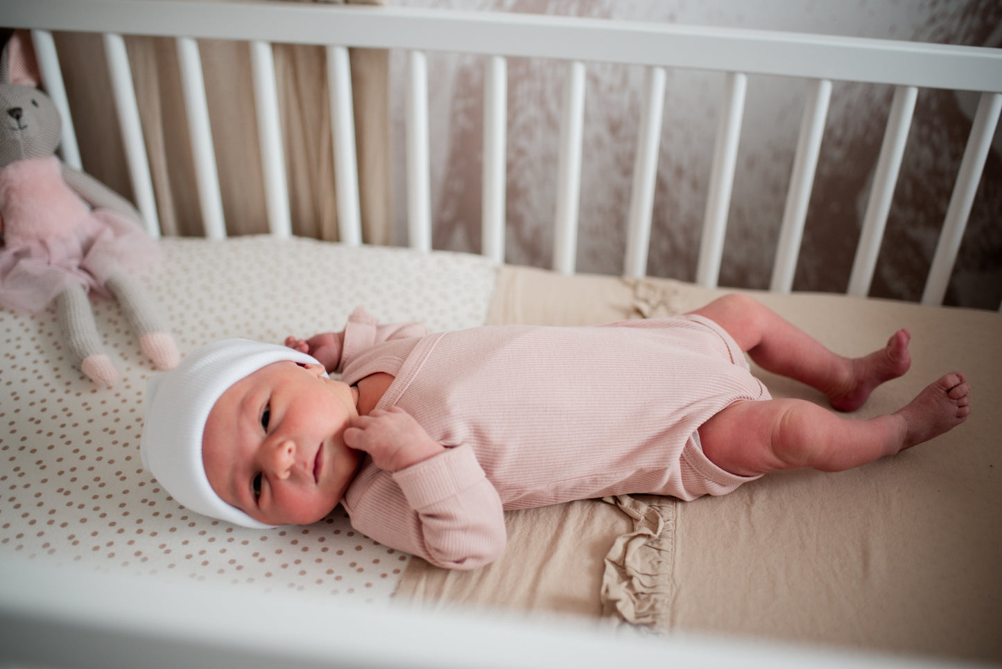 Overslag romper roze lange mouw