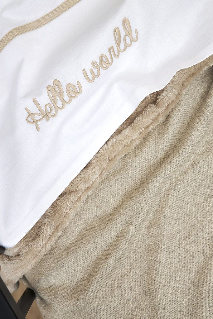 Wiegdeken teddy sand melange