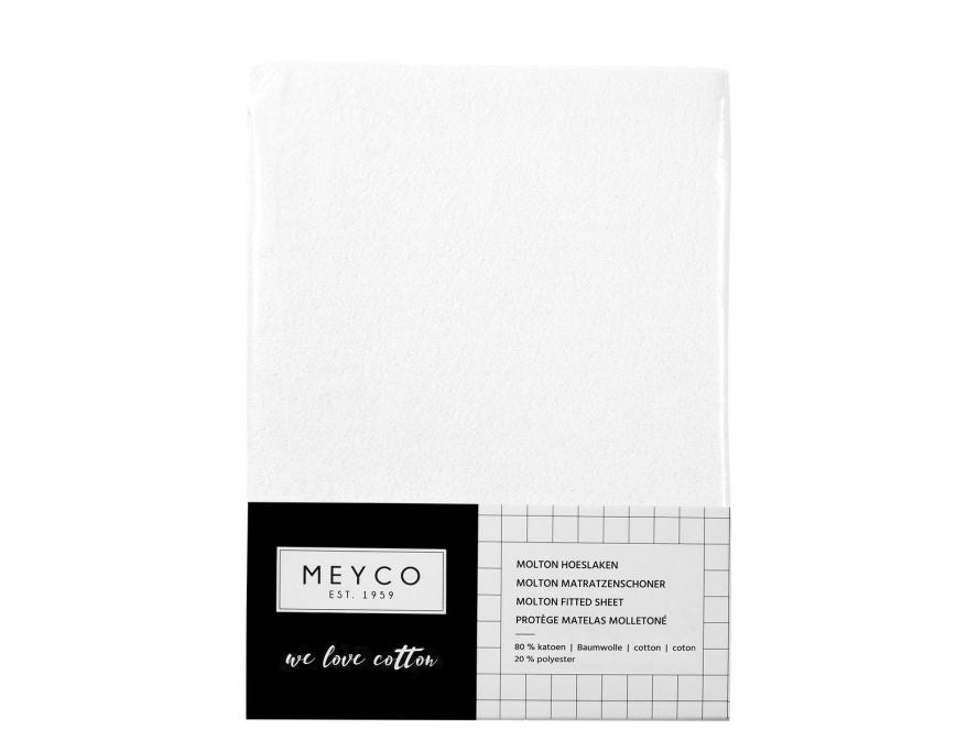 Molton hoeslaken wit stretch