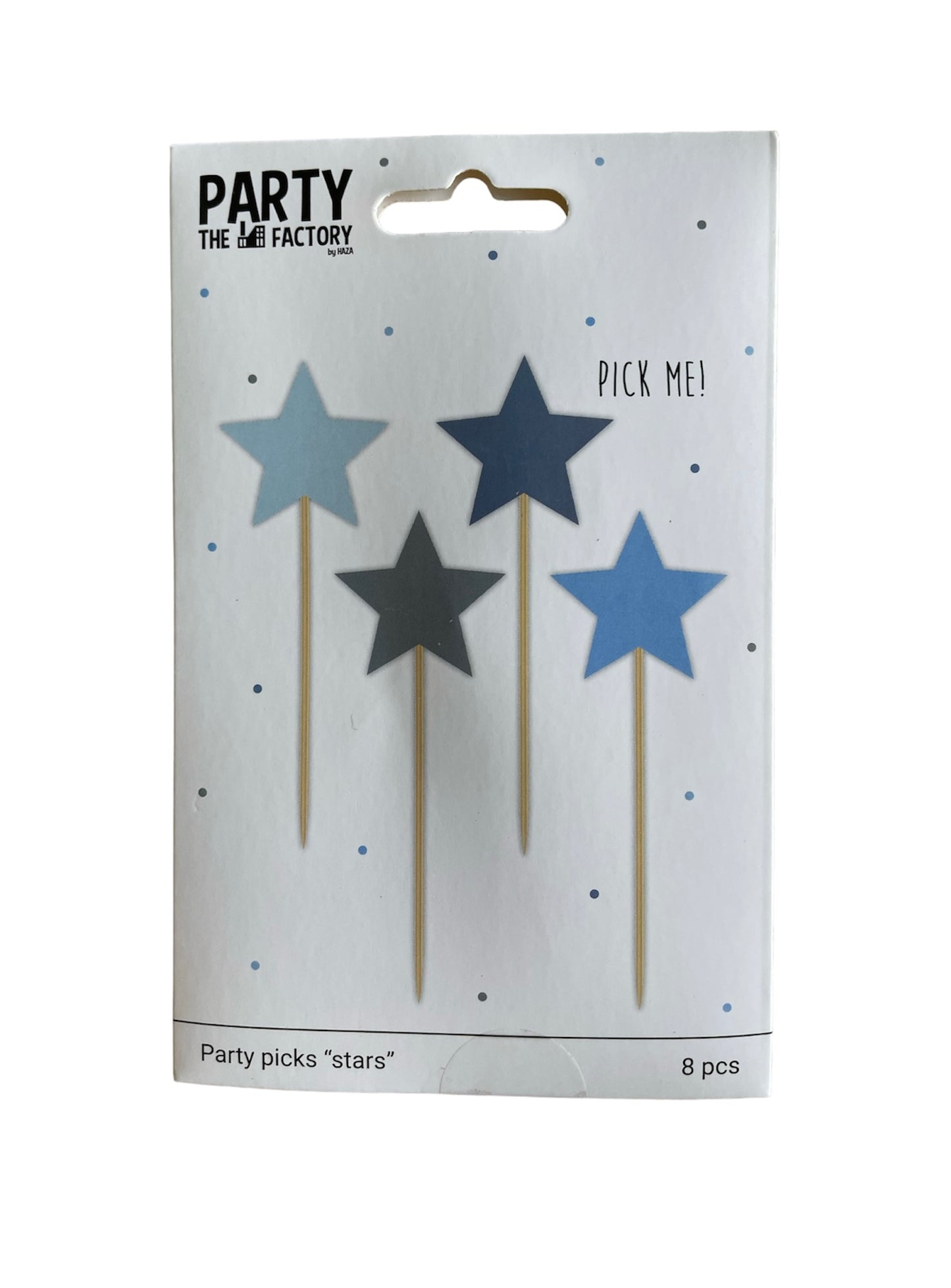 Geboorte feest prikkers blauw