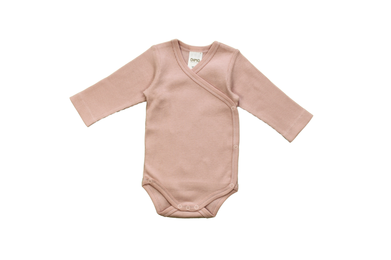 Overslag romper roze lange mouw